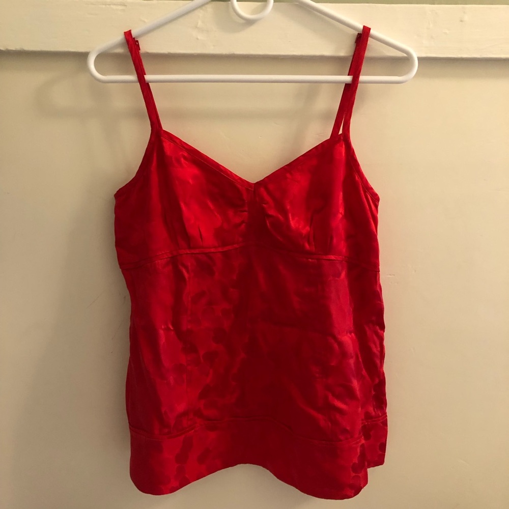 Marc Marc Jacobs Red Silky Hearts Sweetheart Cami Tank Size 10 NWOT Valentine’s